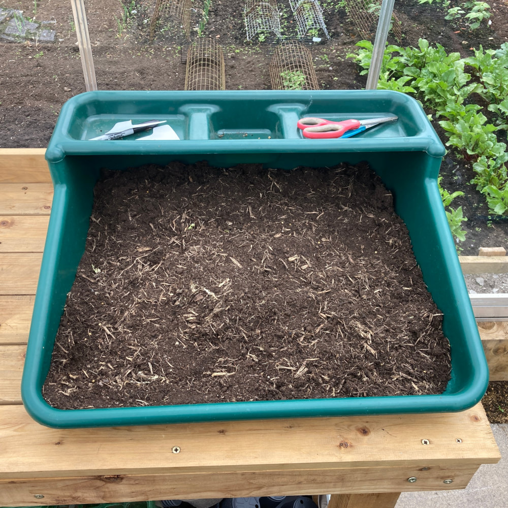 Nature Shelf | Classroom Planting Shelf with Potting Trays and Flower Tube Holders main image 0